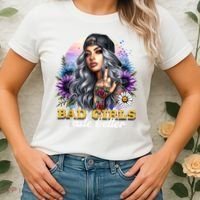 Bad G.irls Taste Better Sunflowers Funny Sarcastic Humor Women's T-Shirt thumb 2
