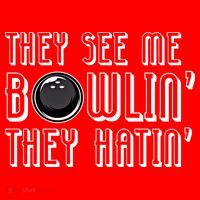 Bowling Gift They See Me Bowlin They Hatin Bowling Cool Gift Santa Hat thumb 1