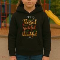 Blessed Grateful Thankful Kids Hoodie thumb 3