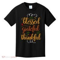 Blessed Grateful Thankful Kids T-Shirt thumb 0