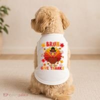 Bruh Give Thanks Cute Thanksgiving Turkey Thankful Doggie Tank thumb 2