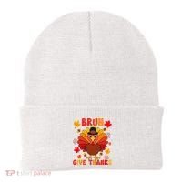 Bruh Give Thanks Cute Thanksgiving Turkey Thankful Beanie thumb 0