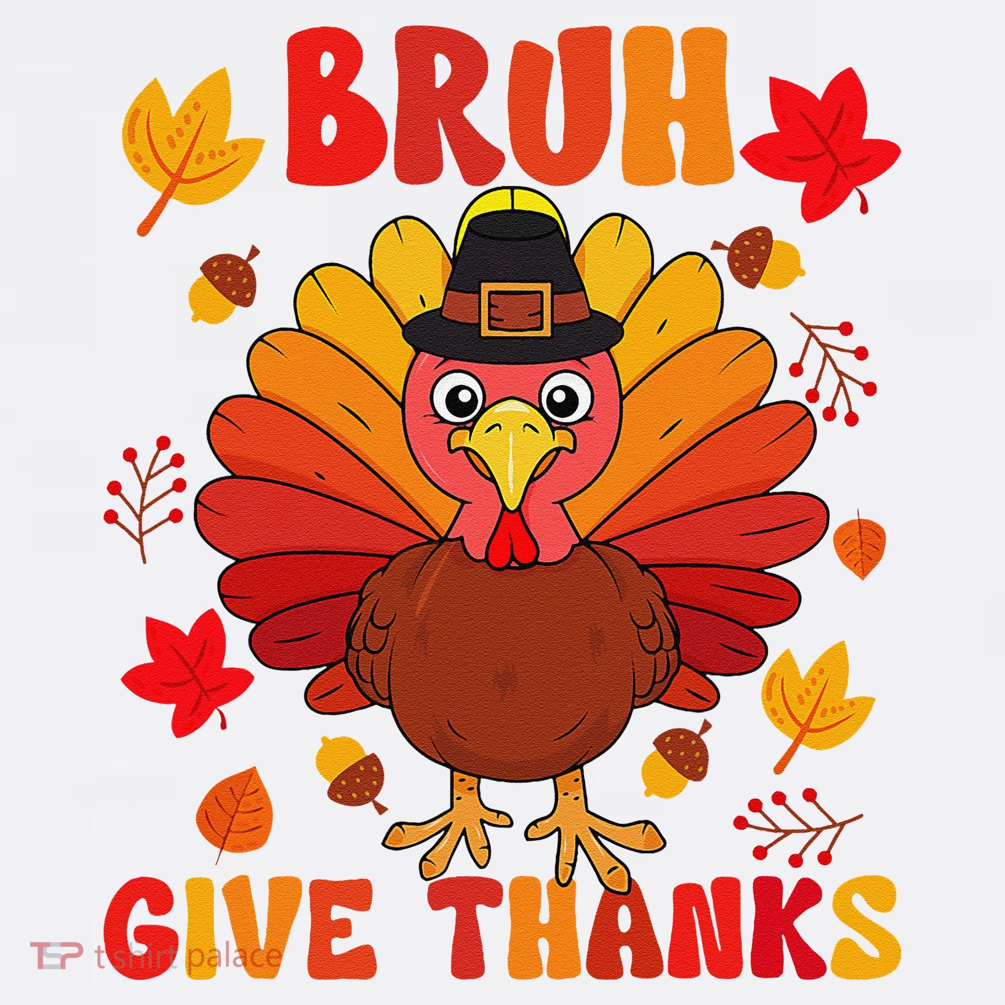 Bruh Give Thanks Cute Thanksgiving Turkey Thankful Women's Tank Top