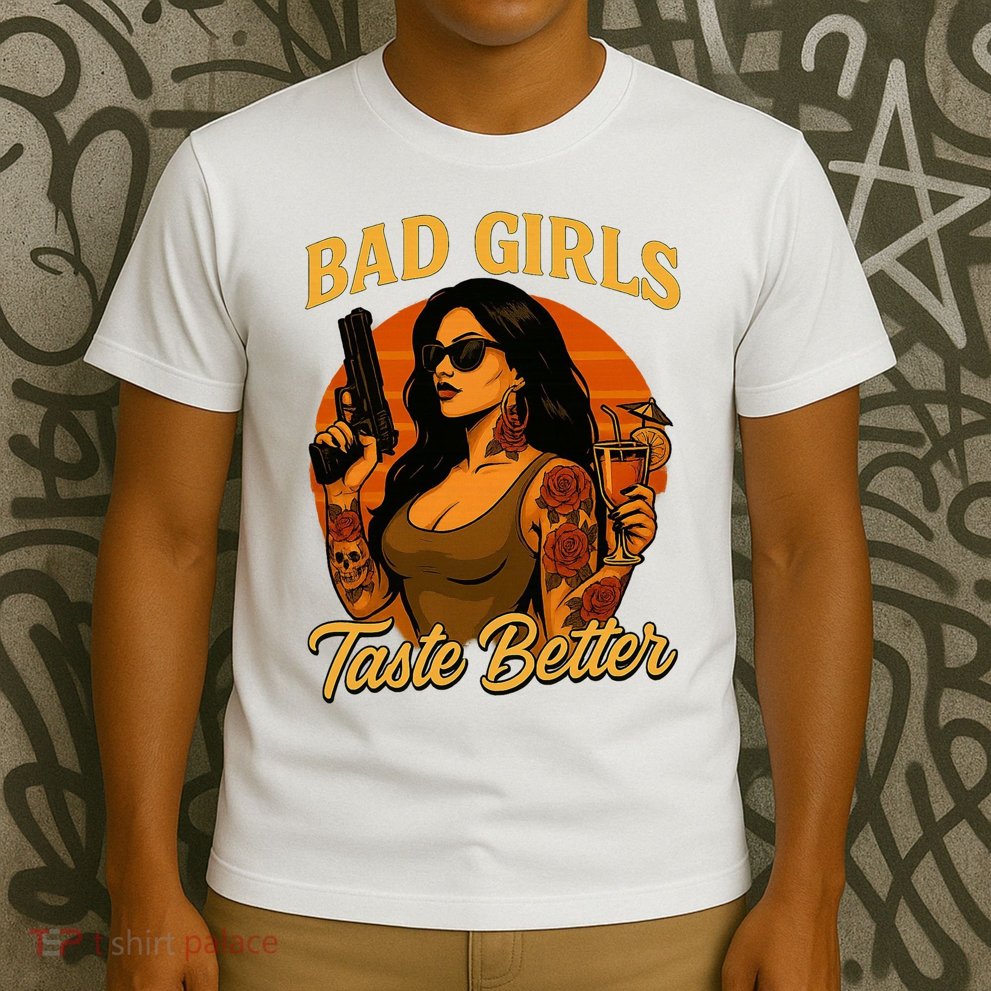 Bad Girl Taste Better Retro Tattoo Vintage Rebellious T-Shirt