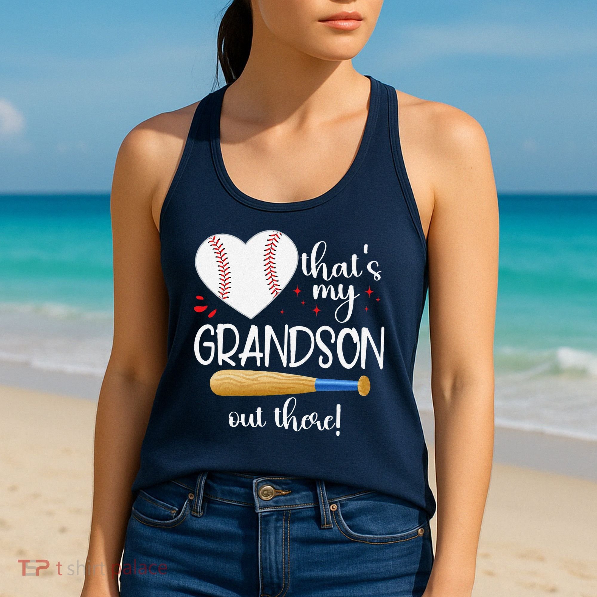 Baseball Grandma Thats My Grandson Out There Gifts Women's Tank Top