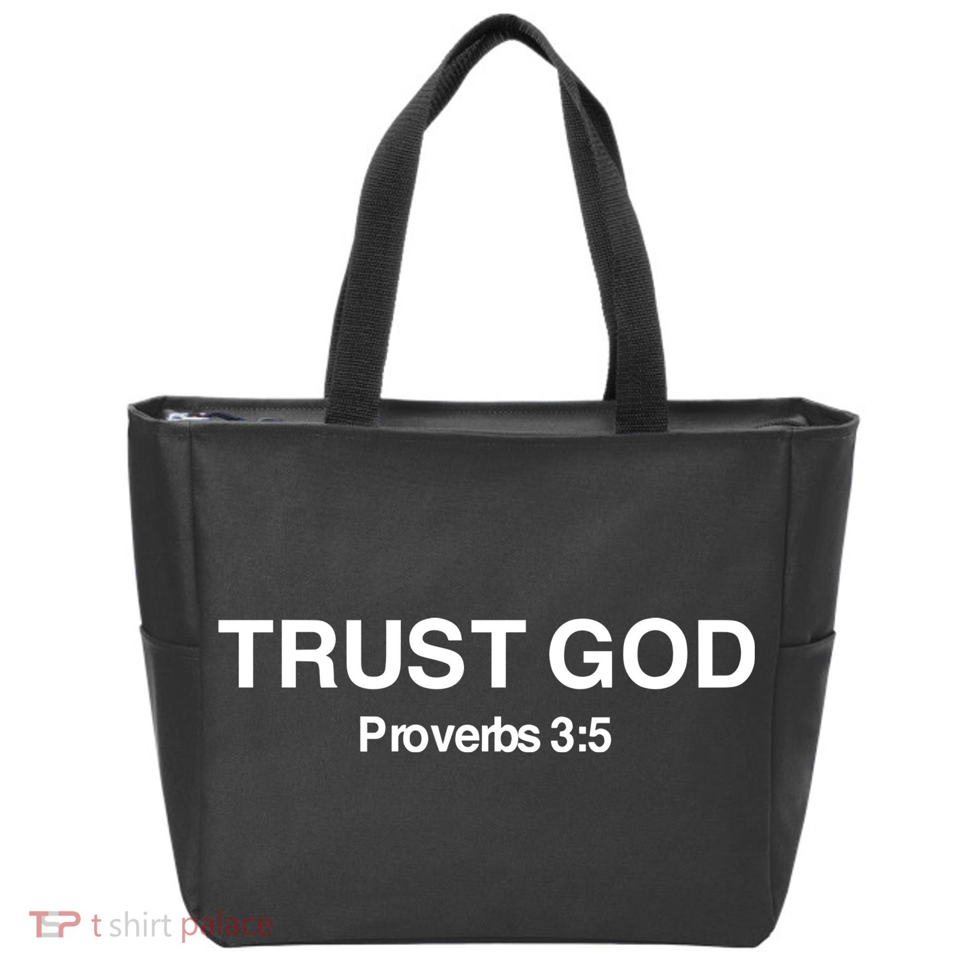 Bryson Gray Trust God Proverbs Tote Bag