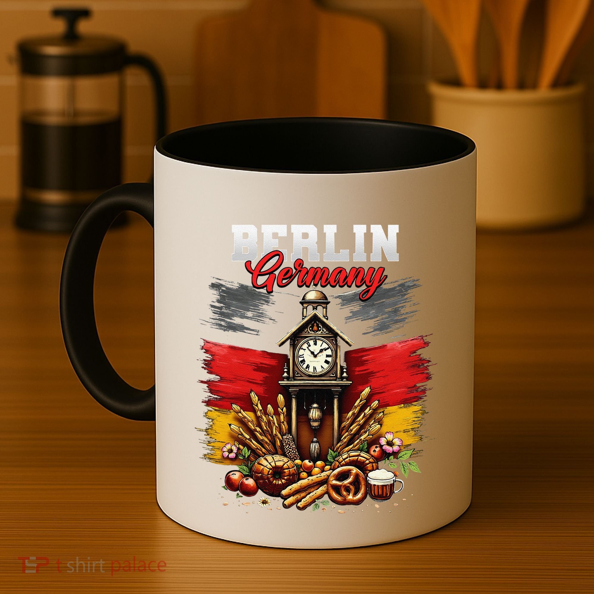 Berlin Germany Vacation Travel Souvenir German Flag Coffee Mug