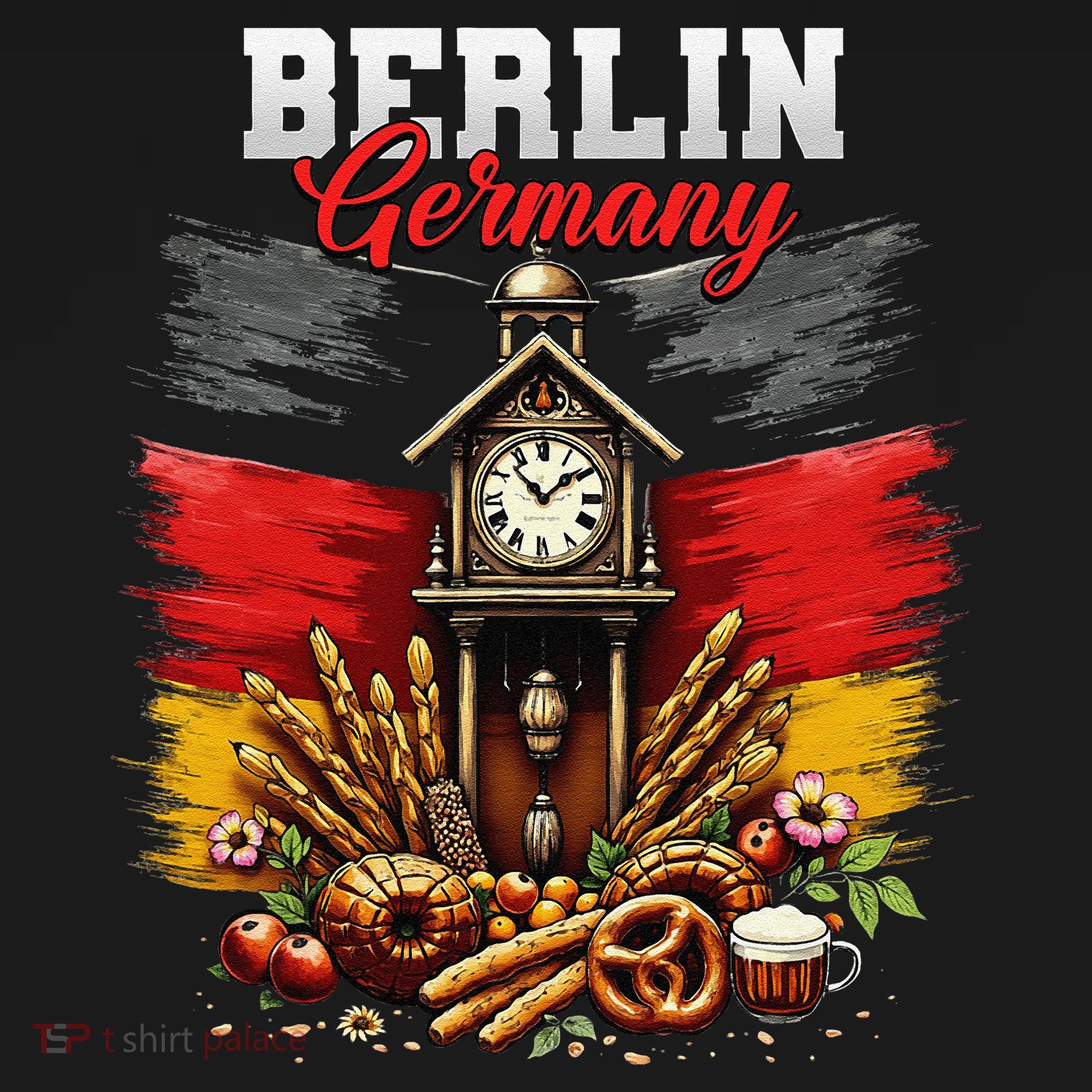 Berlin Germany Vacation Travel Souvenir German Flag Women's Hoodie