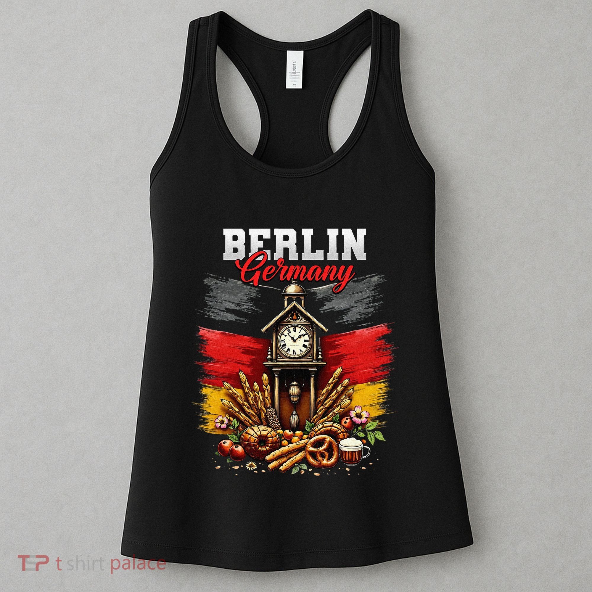 Berlin Germany Vacation Travel Souvenir German Flag Women's Tank Top