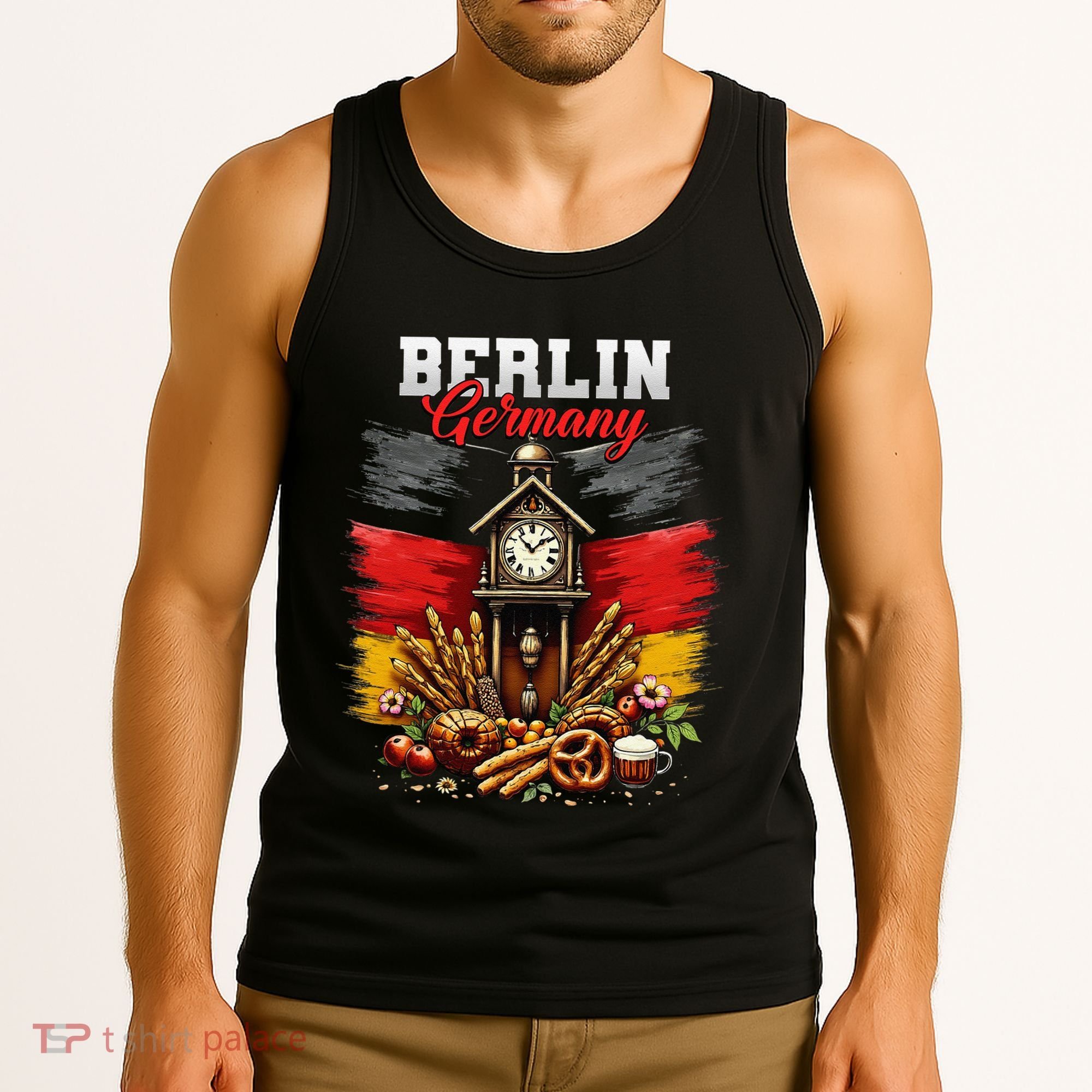 Berlin Germany Vacation Travel Souvenir German Flag Tank Top