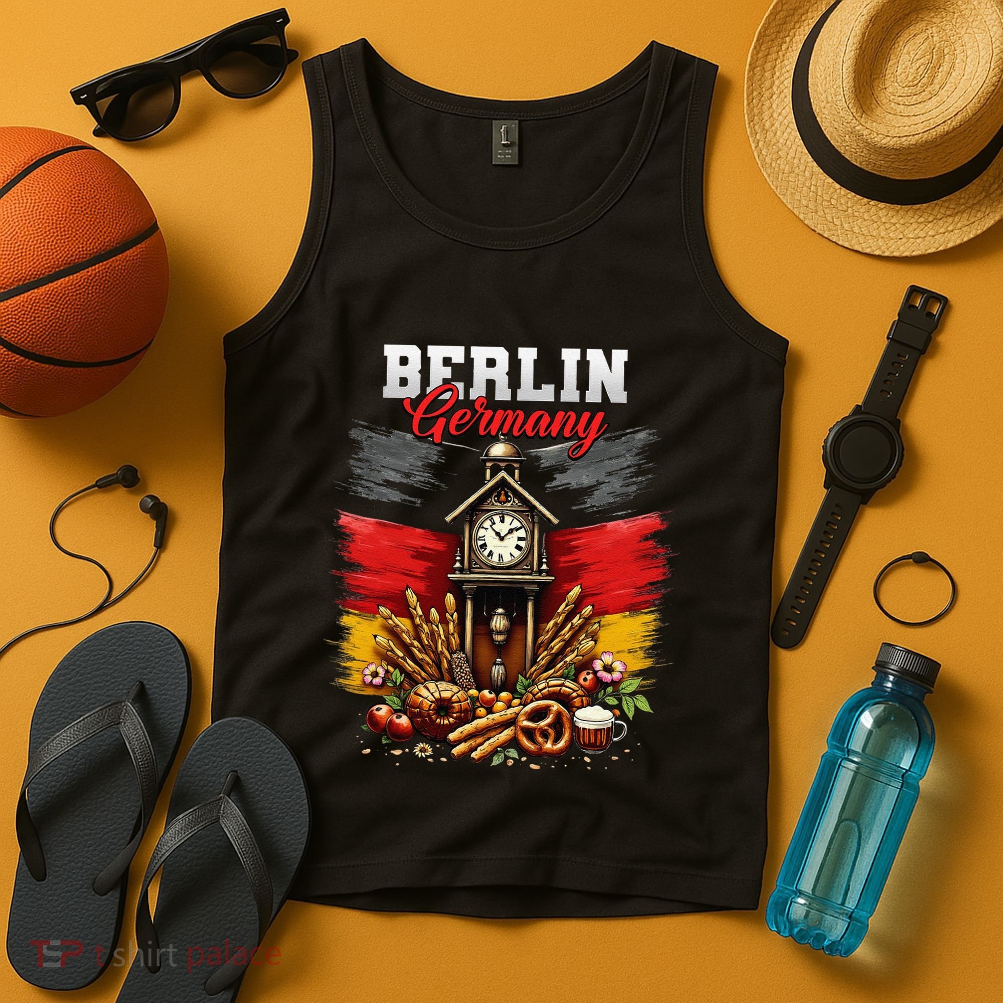 Berlin Germany Vacation Travel Souvenir German Flag Tank Top
