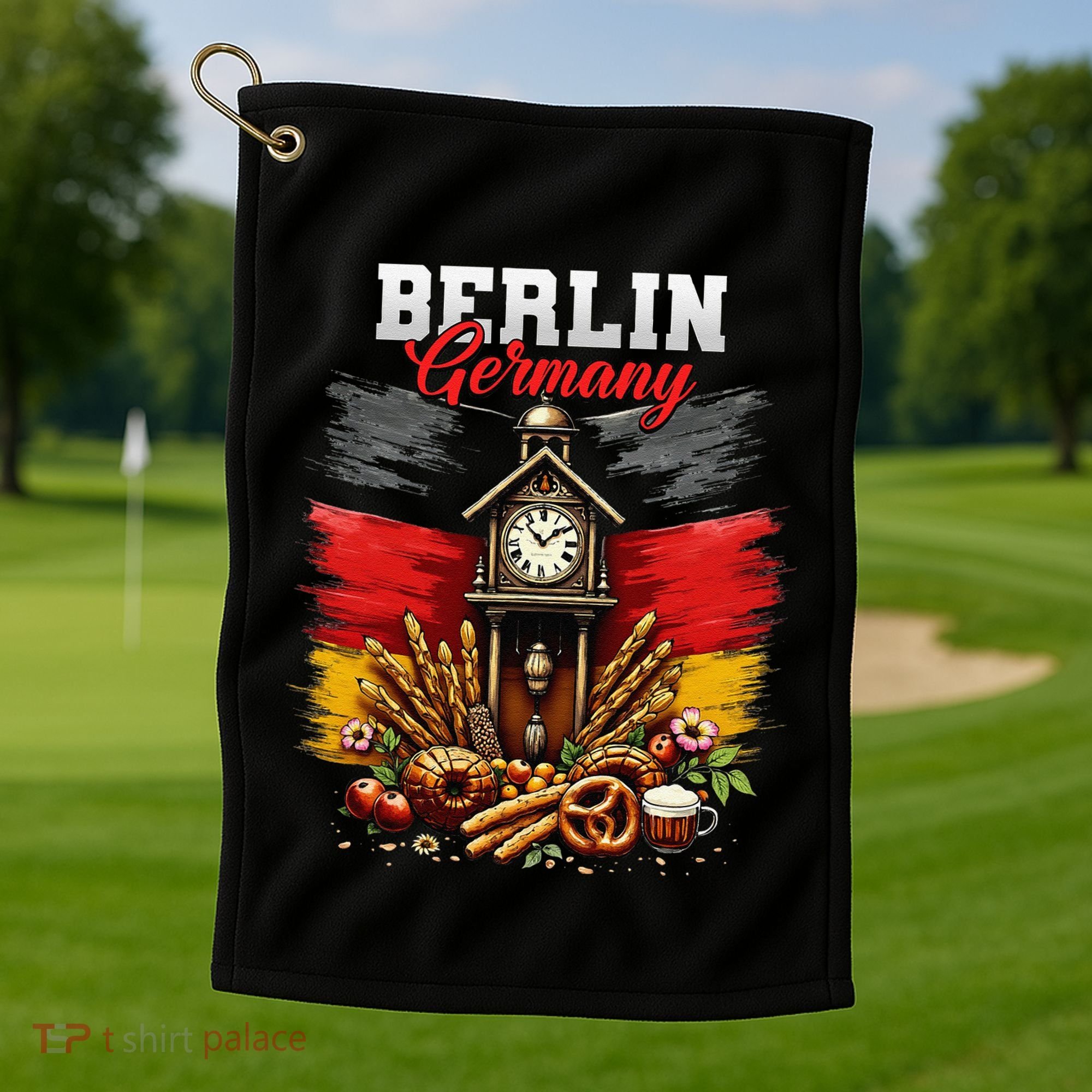 Berlin Germany Vacation Travel Souvenir German Flag Golf Towel
