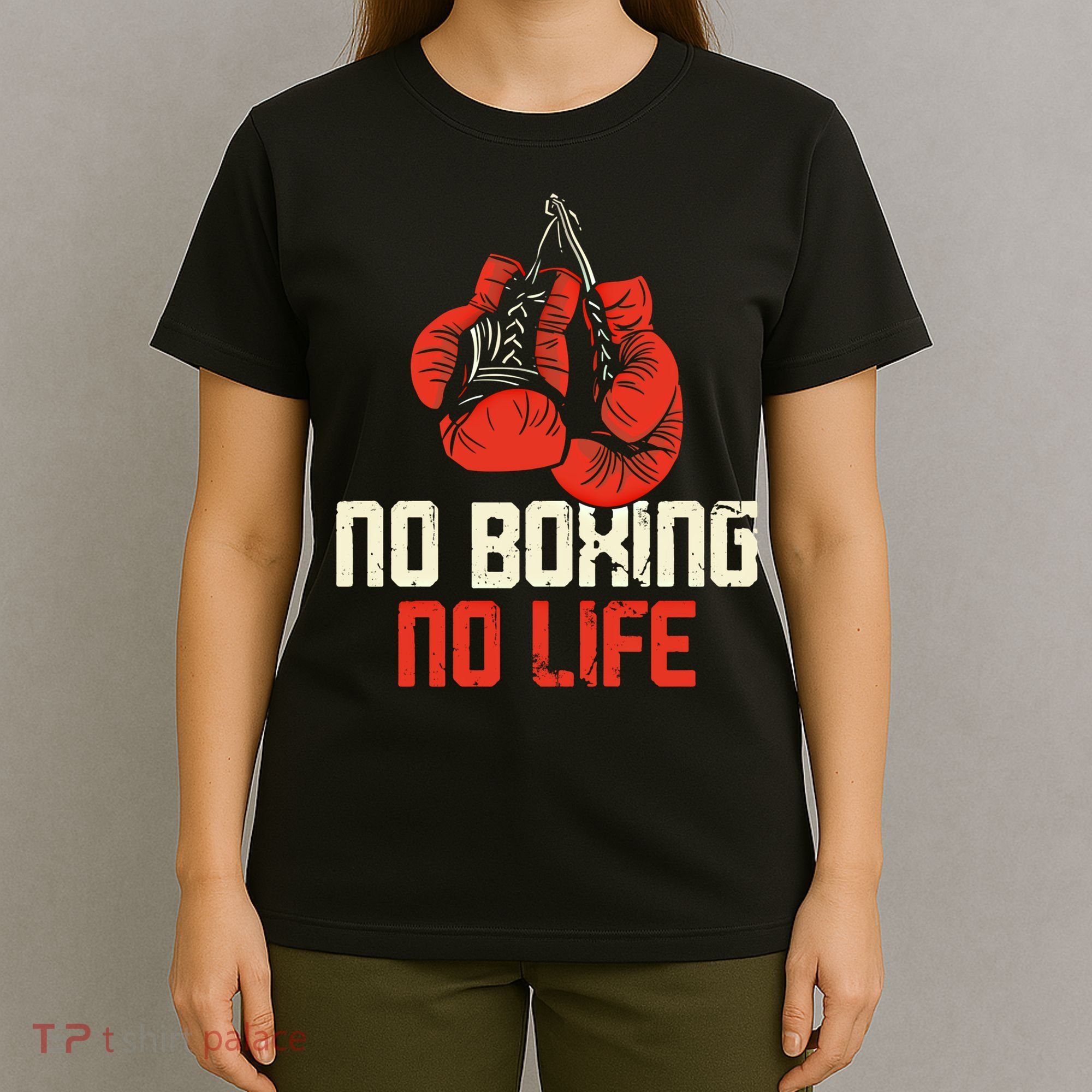Boxing Gloves Vintage No Boxing No Life Gift T-Shirt