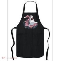 Beach Gone Wild Flamingo Shark Apron thumb 0