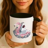Beach Gone Wild Flamingo Shark Coffee Mug thumb 3