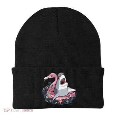 Beach Gone Wild Flamingo Shark Beanie
