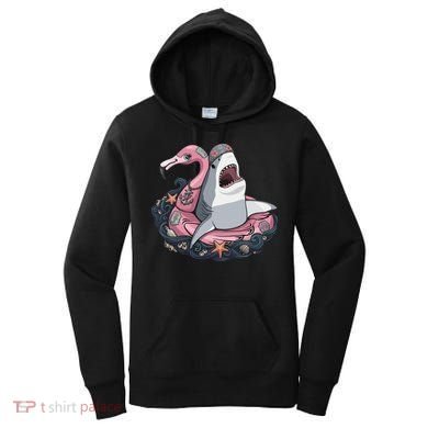 Beach Gone Wild Flamingo Shark Women's Hoodie
