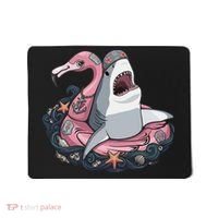 Beach Gone Wild Flamingo Shark Mousepad thumb 0