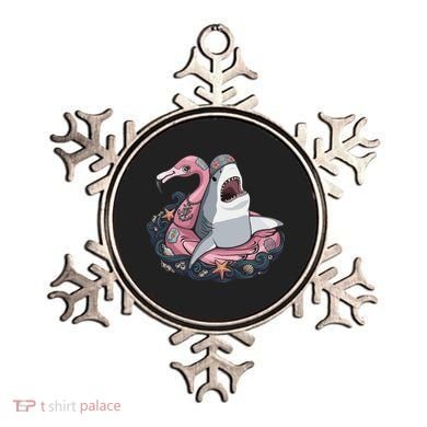 Beach Gone Wild Flamingo Shark Ornament