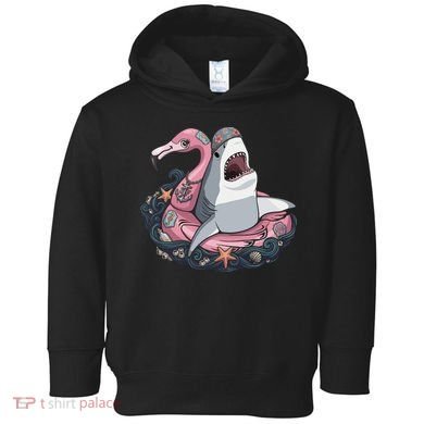Beach Gone Wild Flamingo Shark Toddler Hoodie