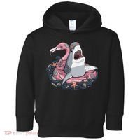 Beach Gone Wild Flamingo Shark Toddler Hoodie thumb 0