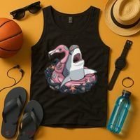 Beach Gone Wild Flamingo Shark Tank Top thumb 4