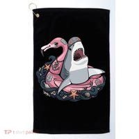 Beach Gone Wild Flamingo Shark Golf Towel thumb 0