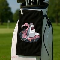 Beach Gone Wild Flamingo Shark Golf Towel thumb 2