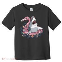 Beach Gone Wild Flamingo Shark Toddler T-Shirt thumb 0