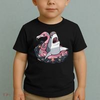 Beach Gone Wild Flamingo Shark Toddler T-Shirt thumb 2