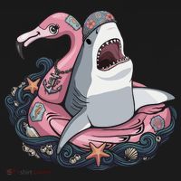 Beach Gone Wild Flamingo Shark Visor thumb 3