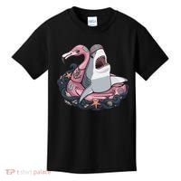 Beach Gone Wild Flamingo Shark Kids T-Shirt thumb 0