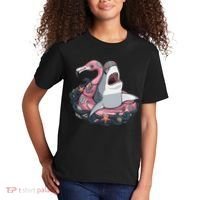 Beach Gone Wild Flamingo Shark Kids T-Shirt thumb 2