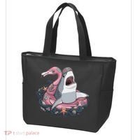 Beach Gone Wild Flamingo Shark Tote Bag thumb 3