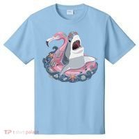 Beach Gone Wild Flamingo Shark T-Shirt thumb 0