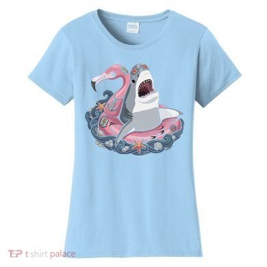 Beach Gone Wild Flamingo Shark Women's T-Shirt