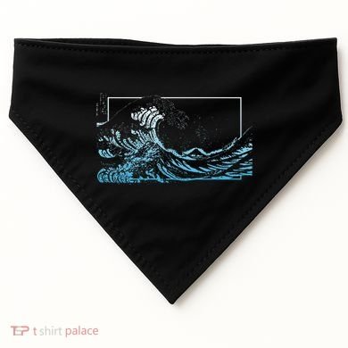 Blue Great Wave Off Kanagawa USA-Made Doggie Bandana