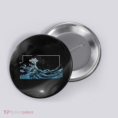 Blue Great Wave Off Kanagawa Button