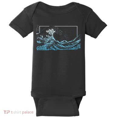 Blue Great Wave Off Kanagawa Baby Bodysuit