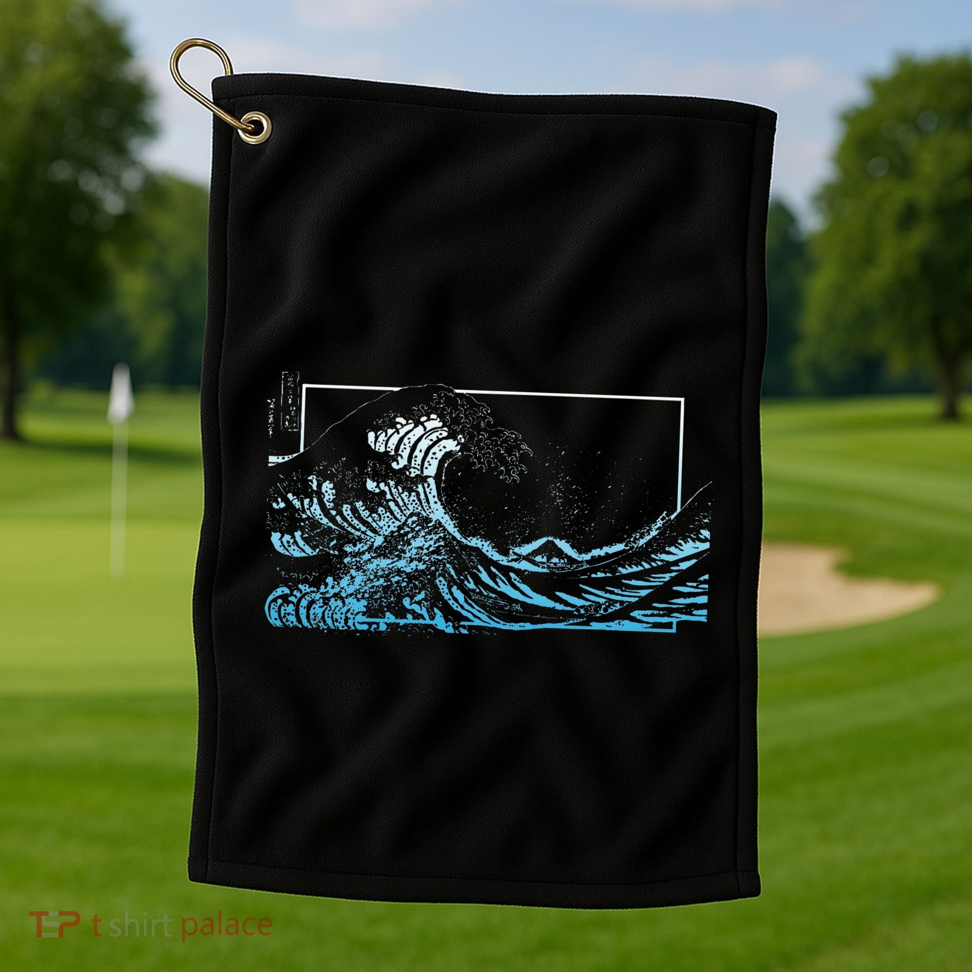 Blue Great Wave Off Kanagawa Golf Towel