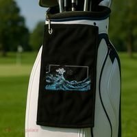 Blue Great Wave Off Kanagawa Golf Towel thumb 2