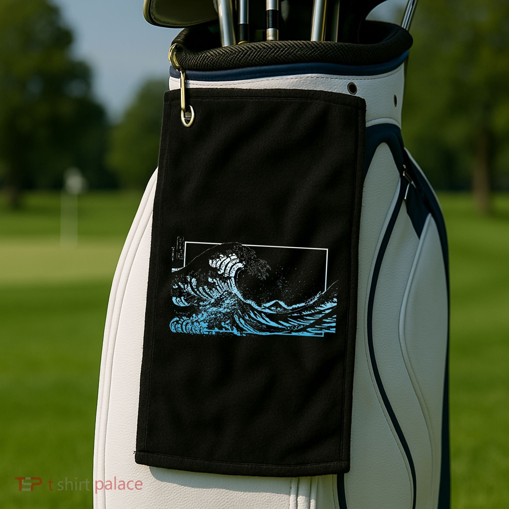 Blue Great Wave Off Kanagawa Golf Towel