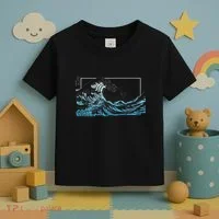 Blue Great Wave Off Kanagawa Toddler T-Shirt thumb 3