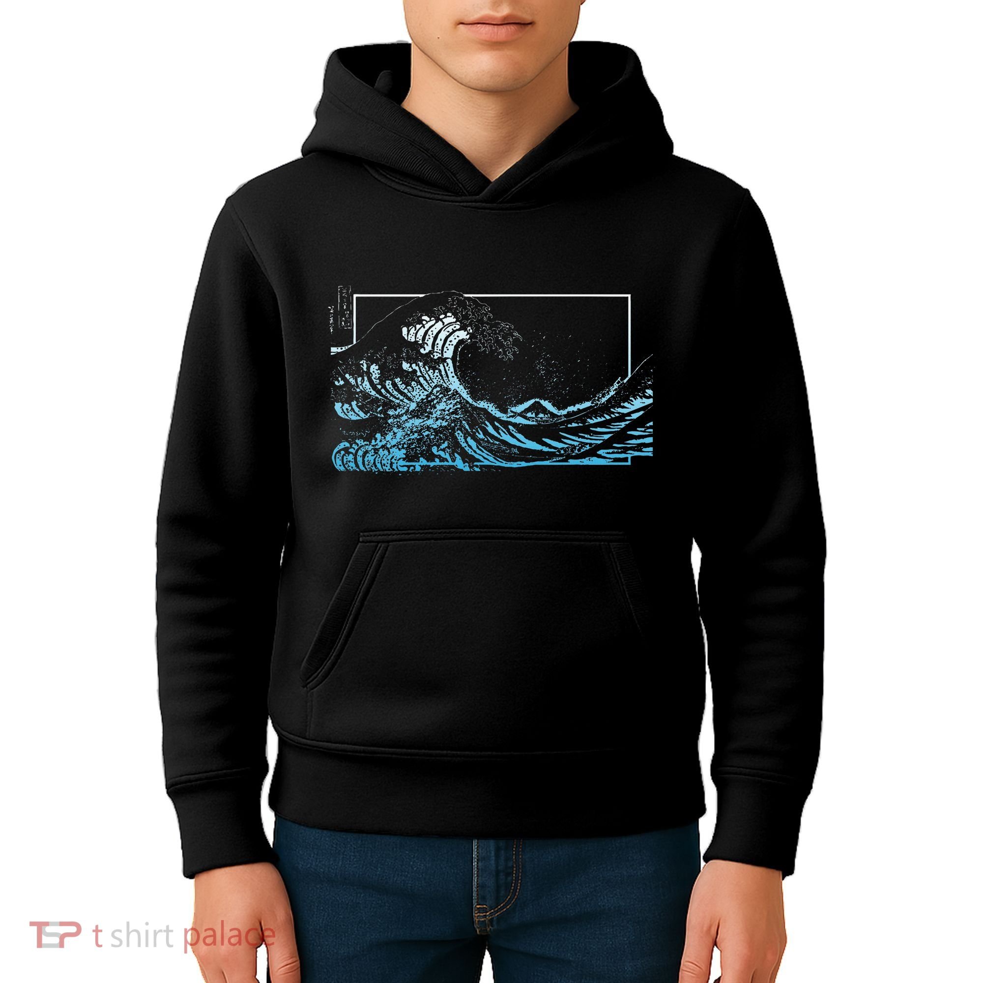 Blue Great Wave Off Kanagawa Kids Hoodie