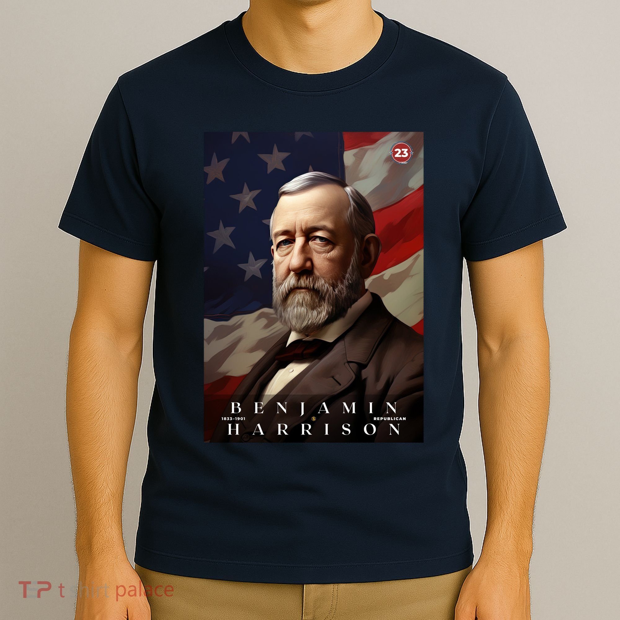 Benjamin Harrison 23rd President Of The United States Portrait T-Shirt