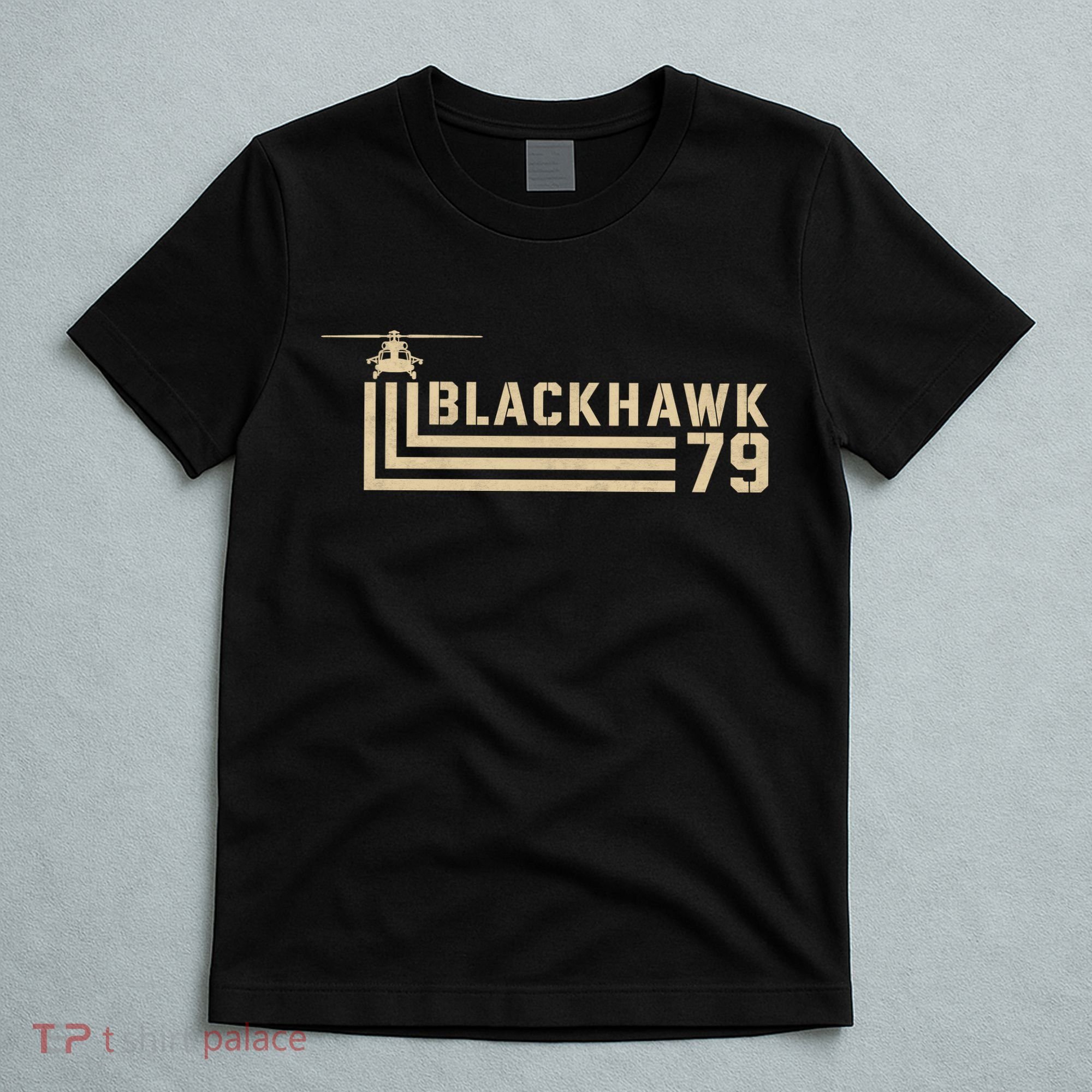Black Hawk 79 Helicopter Retro T-Shirt