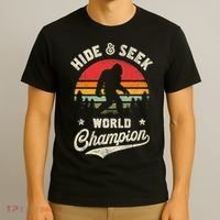 Bigfoot Hide And Seek World Champion Sasquatch Retro Vintage T-Shirt thumb 3