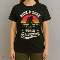 Bigfoot Hide And Seek World Champion Sasquatch Retro Vintage T-Shirt thumb 4