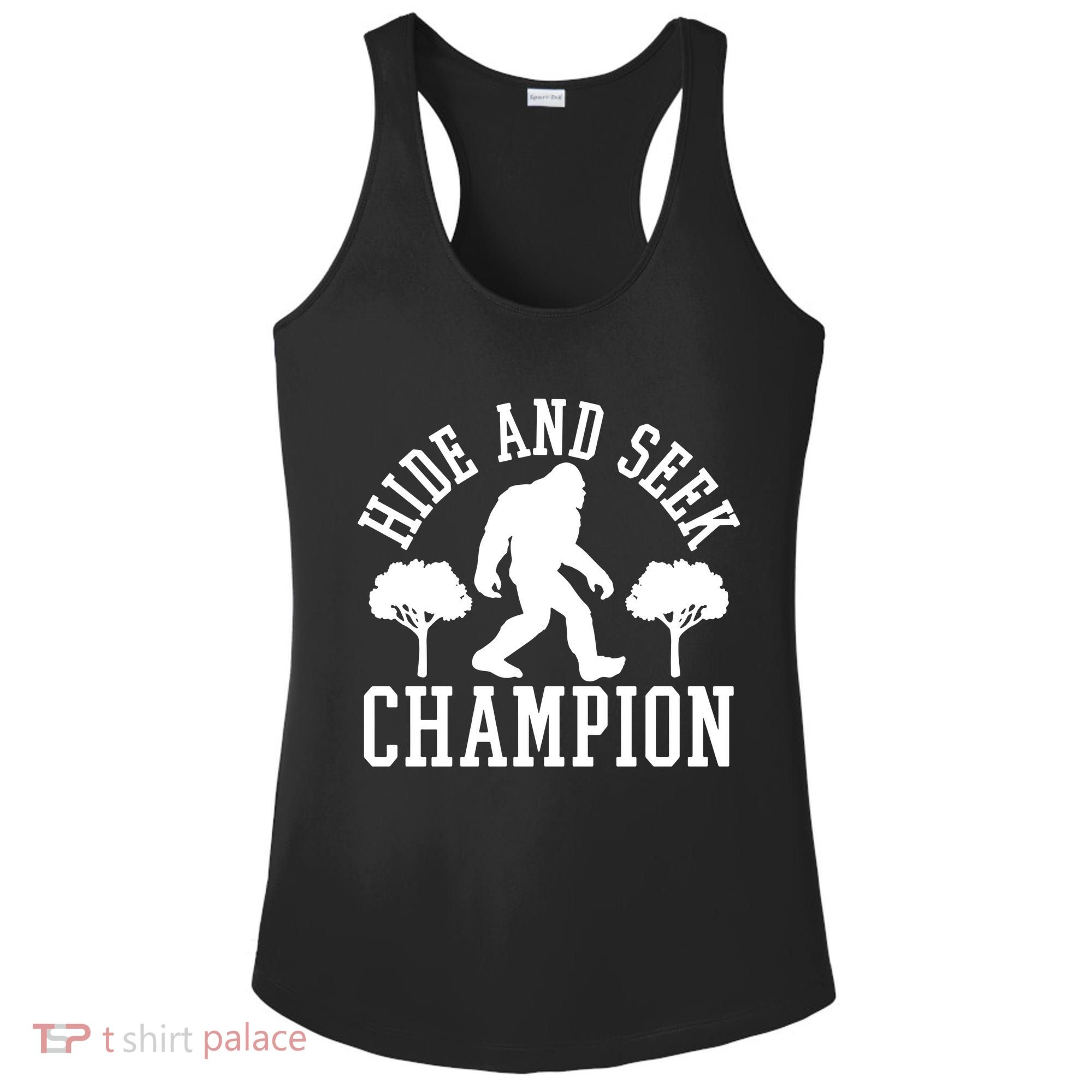 Bigfoot Hide And Seek Champion Ladies PosiCharge Competitor Racerback Tank