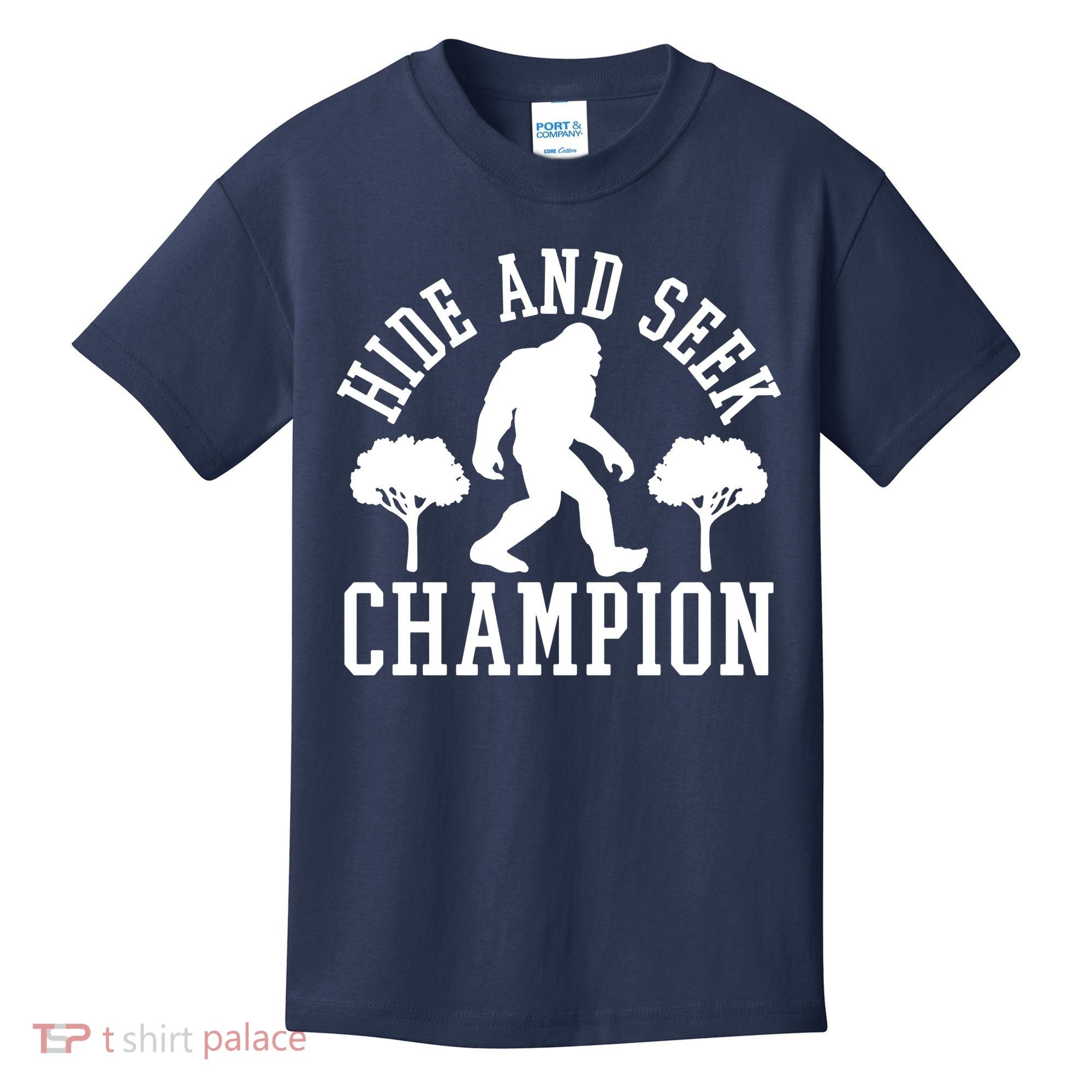 Bigfoot Hide And Seek Champion Kids T-Shirt